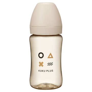 KU.KU Duckbill 酷咕鴨 KUKU PLUS 純真之瞳寬口PPSU奶瓶  杏色  1個  300ml