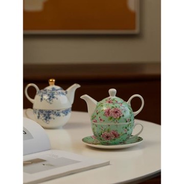 陶瓷茶壺子母壺套裝 田園風下午茶餐具咖啡杯碟花茶壺單人泡茶壺