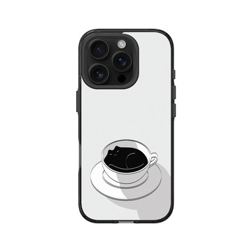 iPhone 16 Pro Clear 酷墨灰 - ilovedoodle (Lim Heng Swee) - Coffee Cat: 喵美式