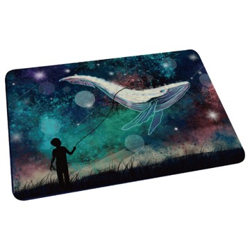 台灣製造 閃閃發光系列 軟式珪藻土地墊 吸水地墊-鯨魚星雲60*40*0.5cm_廠商直送