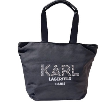 karl lagerfeld  極致黑色晶鑽字母時尚側肩大包 #lh9bg807