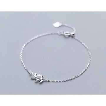 【Jpqueen】守護枝葉鋯石手鍊(白金色)