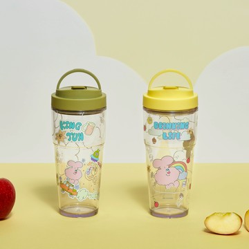 【WOKY x KINGJUN】純透渾圓杯880ml-附彈跳粗吸管