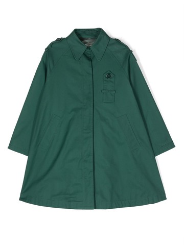 MM6 Maison Margiela Kids - flared trench coat - kids - Cotton/Polyester/Viscose - 8 yrs - Green