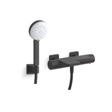 Parallel 恆溫掛牆式浴缸花灑龍頭 (霧黑)