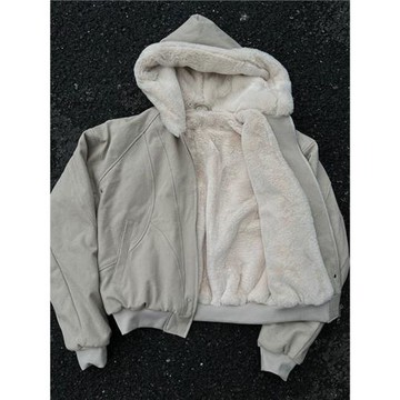 潮牌座山雕連帽外套男冬季加絨加厚棉衣重磅帆布寬松保暖棉服夾克