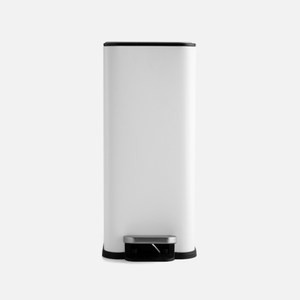 伊登緩降不鏽鋼垃圾桶15L 窄型白色
