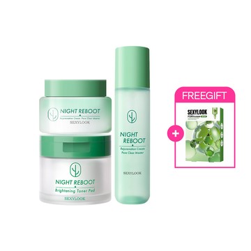 99購物節♥【SEXYLOOK 西西露】仙人掌退黑去黃3件組(夜光霜50ml+棉片50片+夜光水150ml)+贈PDRN復活草面膜X1盒
