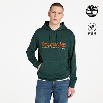 Timberland 男款綠色刺繡LOGO連帽上衣|A6NJY317