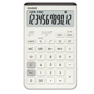 CASIO卡西歐 60周年同步發售款 12位元調整設計改版新流線桌上型計算機-白(JT-200T-WE)