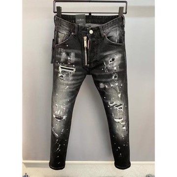 歐美風Dsquared2新款2022男款長褲D2二次方水洗牛仔褲修身小直腳