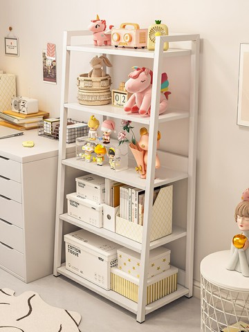 ins風書架置物架落地臥室家用多層儲物鐵藝收納展示客廳梯形架子