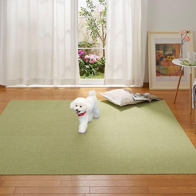 日本製 撥水 消臭 洗えるサンコー ずれない タイルカーペット ペット用 30×30cm グリーン 8枚 カーペットタイプ おくだけ吸着 タ 通販  LINEポイント最大0.5%GET LINEショッピング
