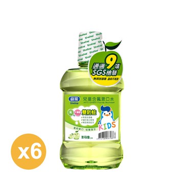 刷樂 兒童含氟漱口水500ml-青蘋果*6瓶