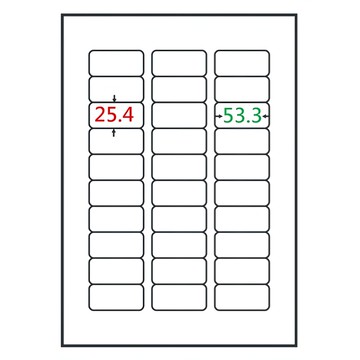 鶴屋 A4三用電腦標籤 53號 B2553 53.3 x 25.4mm  105張  30格