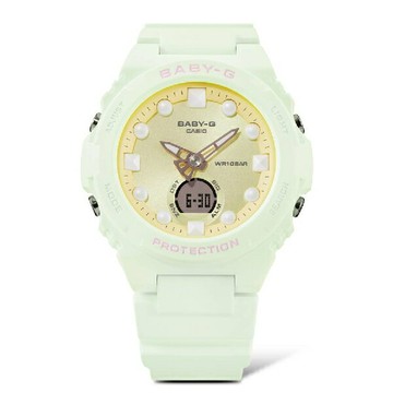 CASIO 卡西歐 BGA-320FH-3A 未來風格爆款夢幻色彩雙顯時尚腕錶 薄荷綠 42.4mm｜樂天領券現折★全館特惠中★指定刷卡回饋10%