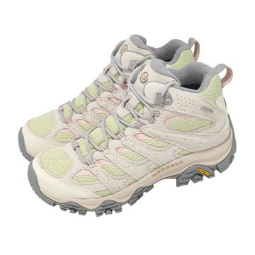 Merrell 登山鞋 Moab 3 Mid WP 女鞋 米綠 防潑水 中筒 黃金大底 ML00003600