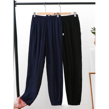 男士人造棉綢長褲加肥加大碼爸爸外穿款綿綢燈籠褲家居褲練功褲子