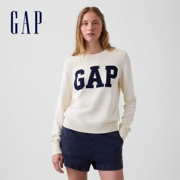 【GAP】Gap Logo圓領毛衣-象牙白(910301)