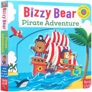 「送音頻」Bizzy Bear:Pirate Adventure 互動式繪本 推拉書 操作書 海盜船 忙碌的小熊 有聲書