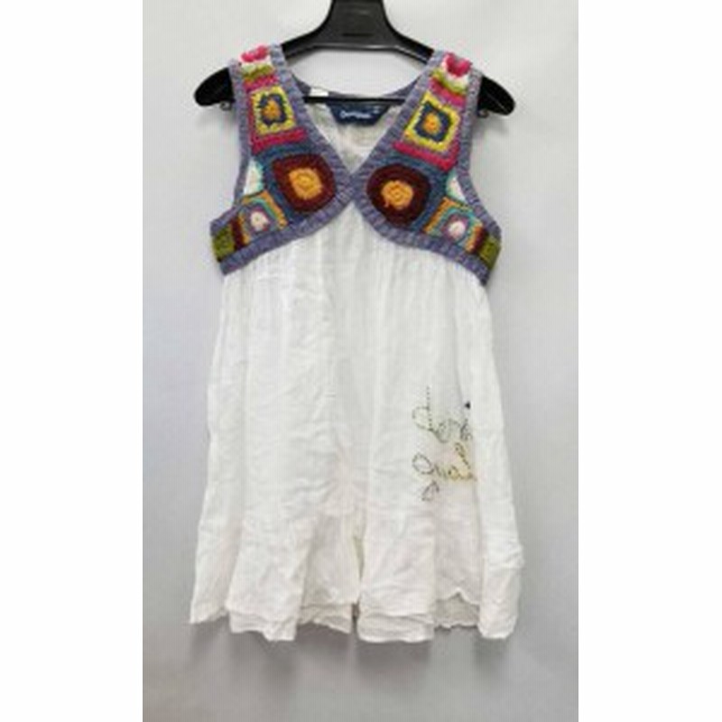 デシグアル ワンピース チュニック ニット ホワイト パープル レディース M Desigual 刺繍 コットン 白 中古 通販 Lineポイント最大3 0 Get Lineショッピング
