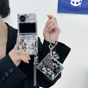 ins簡約鉛筆畫米奇適用VIVOXFlip手機殼折疊屏xflip透明保護套vivoxflip防摔殼XFlip全包鉸鏈卡通可愛女翻蓋