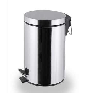 AOTTO 30公升踩踏式圓形不銹鋼垃圾桶(30L 腳踏垃圾桶 )