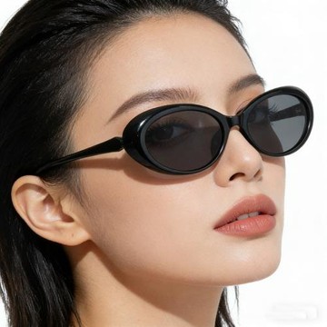 韓系橢圓TR90板材腳偏光太陽眼鏡女高級感網紅軟妹街拍墨鏡厚邊潮