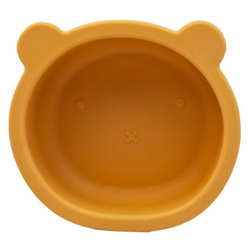 矽膠兒童吸盤碗  薑黃色  1個