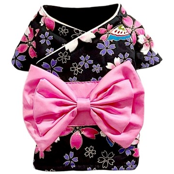 蝴蝶結和服外套 女 版偏大 16(6~9kg) 黑色 1件