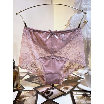 莫代爾內褲女士高腰蕾絲性感無痕透明抗菌純棉襠大碼收腹三角褲衩