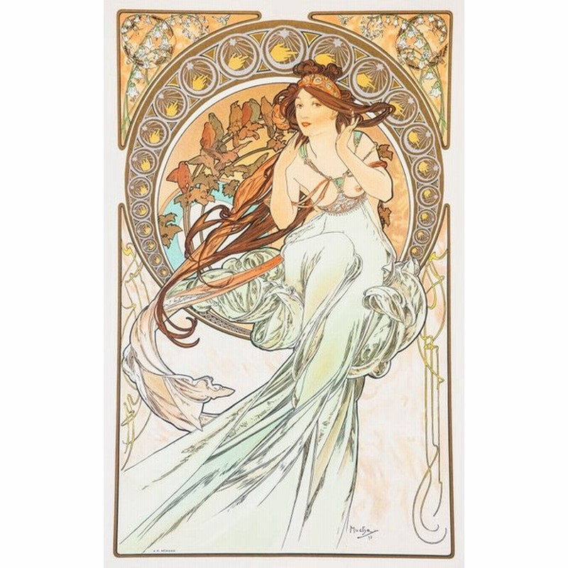 絵画風 壁紙ポスター アルフォンス ミュシャ 四芸術 音楽 18年 アールヌーヴォー キャラクロ K Mch 059s2 3mm 603mm 通販 Lineポイント最大get Lineショッピング