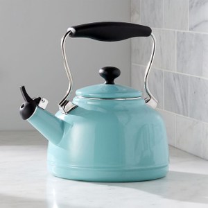 Crate&Barrel Vintage碳鋼搪瓷笛音壺 水藍