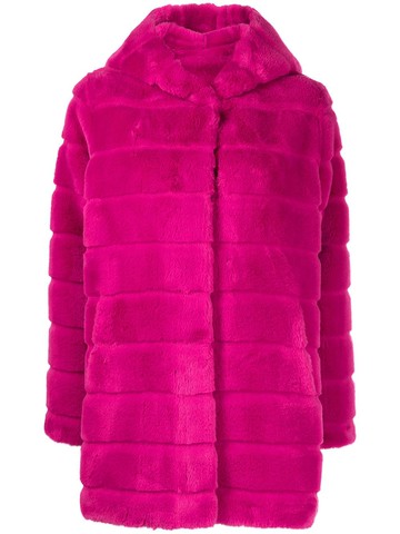 Apparis - hooded faux-fur coat - women - Polyester - XXS - Pink