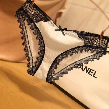 女士內褲 2條裝 蕾絲性感內褲 女輕薄透氣內褲 彈力冰絲打底褲 少女低腰內褲 蝴蝶結鏤空三角褲 女生內褲【不二雜貨】