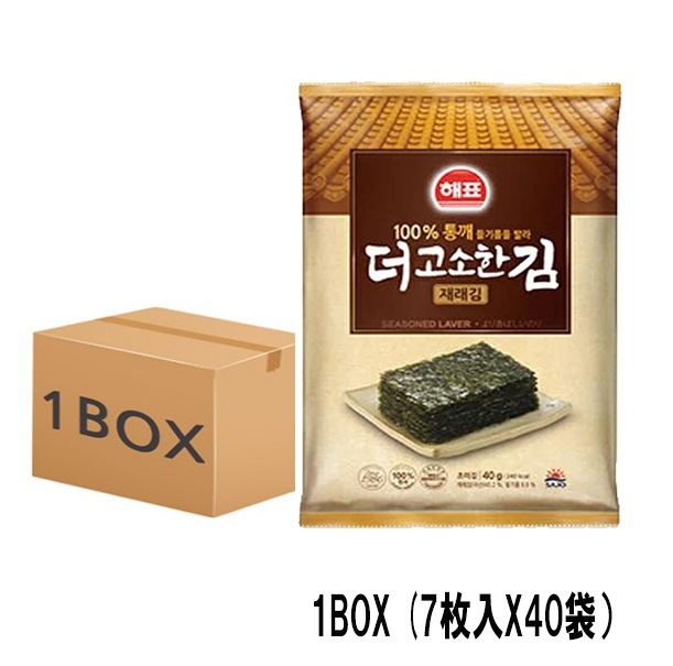 ヘピョのり味付け海苔全形 1袋 7枚入りX40袋 １BOX　焼きのり 韓国海苔 のり 韓国食品 海苔 調味のり