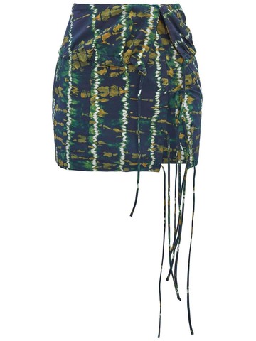 Altuzarra - Hilaree tie-fastening miniskirt - women - Cotton/Elastane - 38 - Green
