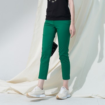 CLL巧玲瓏 螺紋腰圍拼接百搭九分褲 7012717