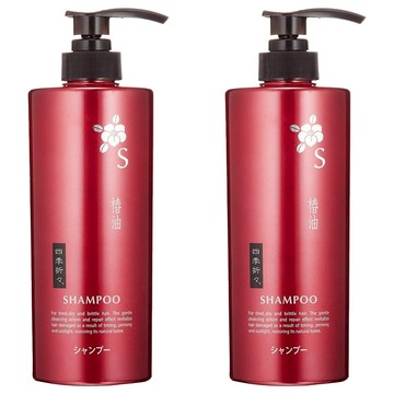 KUMANO 熊野油脂 S 椿油洗髮精 適用於乾燥和受損髮質  600ml  2瓶