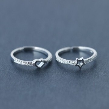 925純銀戒指鑲鑽開口戒-唯美氣質細膩設計七夕情人節禮物女飾品2款73dt369【獨家進口】【米蘭精品】