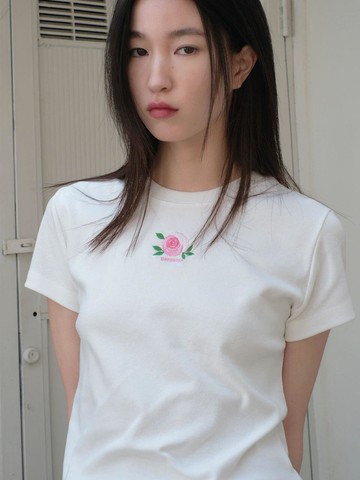 Rose Embroidered Tee