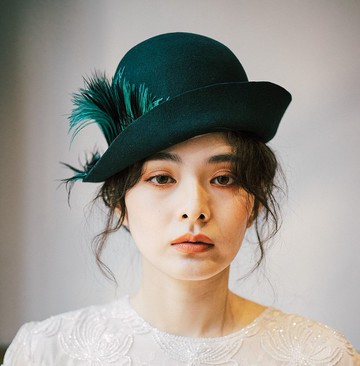 小頭美女限定-雙色羽毛仕女帽-樣品出清-本島免運