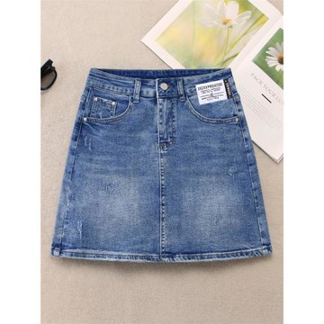 半身裙女2025年新款夏季女牛仔裙短裙a字半裙彈力高腰防走光裙子