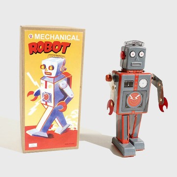 【BLECHFABRIK】收音機機器人公仔 (灰) (22.5cm)