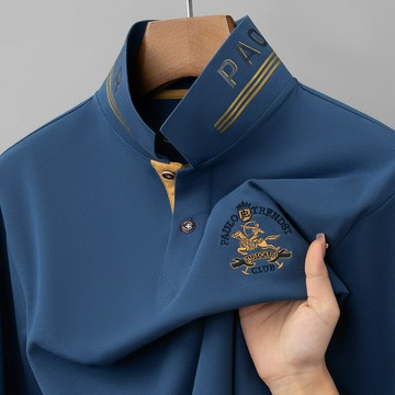 【新款熱賣】商務男士必備絲光棉Polo衫刺繡小馬標高端有質感職場通勤長袖