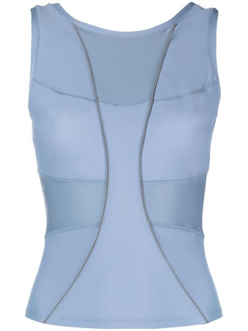 There Was One - mesh-inserts tank top - women - Polyamide/Elastane - XL - Blue