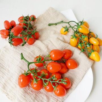 仿真圣女果西紅柿 龍眼荔枝串 假水果 果籃果盤蔬果裝飾品模型