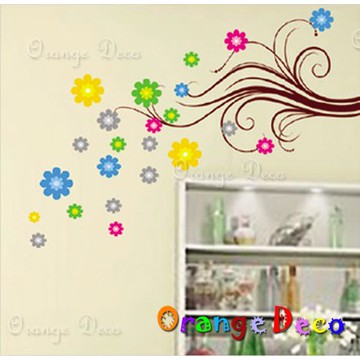 【橘果設計】夢幻之花 壁貼 牆貼 壁紙 DIY組合裝飾佈置