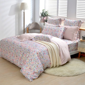 Abelia 800織天絲 兩用被床包組 防蹣抗菌 吸濕排汗 雙/加/特 瀲灩花色-粉 格蕾寢飾