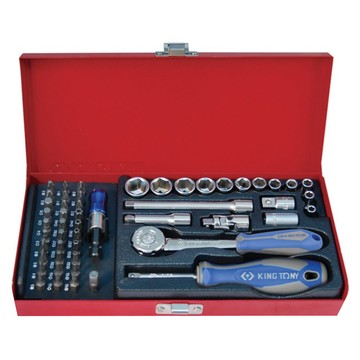 KING TONY 金統立 專業級工具 51件式 1/4 DR. 六角套筒扳手組 KT2551MR  1套  51 PC. 1/4/ drive socket set